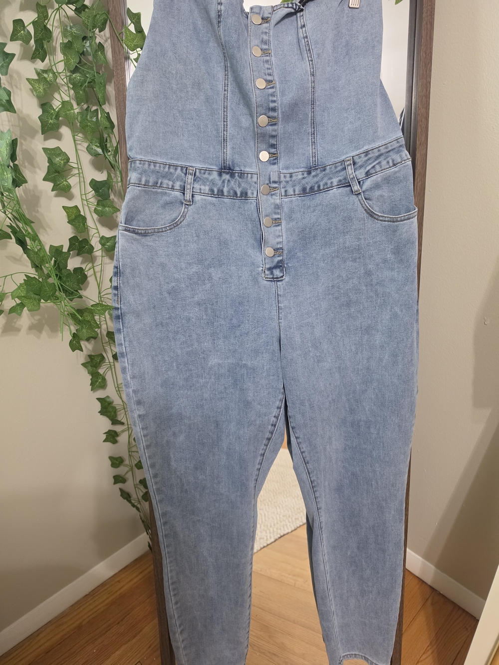 Strapless Blue Denim Jumpsuit By Fashion To Figure
